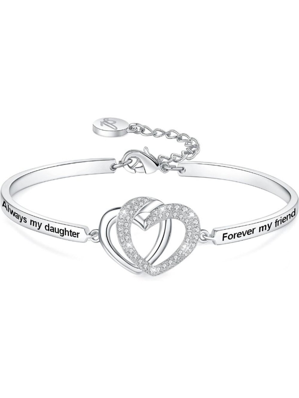 Badass Daughter Gift Bangle Bracelet - Forever My Friend Jewelry for Women